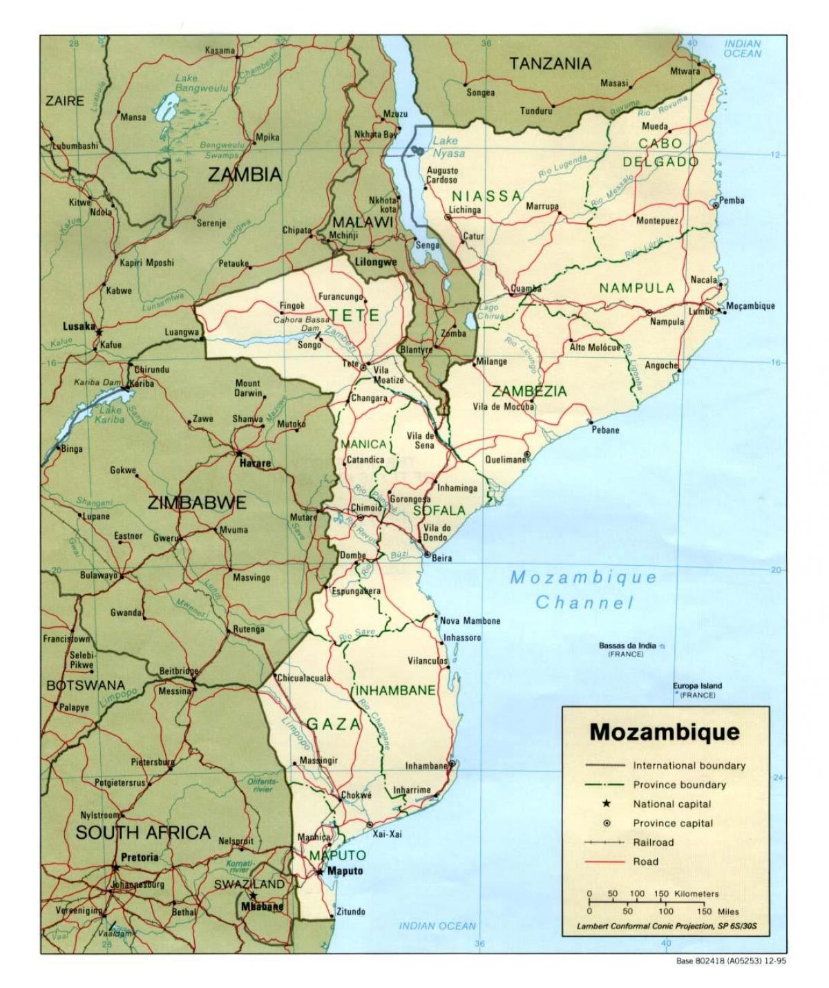 نقشہ کے موزمبیق تفصیلی نقشہ