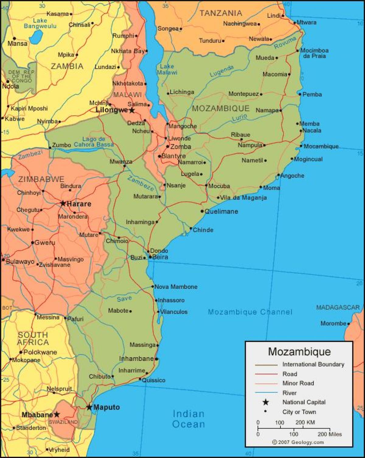 نقشہ کے موزمبیق ساحل